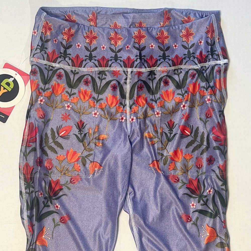 •YOGA DEMOCRACY• High Waist Bell Bottoms 2.0 Leggings in Lavender Love Size L - Picture 4 of 13